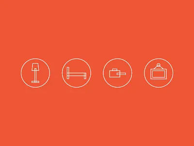 Icon set for a new brand... (In development) clean furniture icons iconset orange simple simplicity ui web