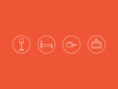 Icon set for a new brand... (In development) clean furniture icons iconset orange simple simplicity ui web