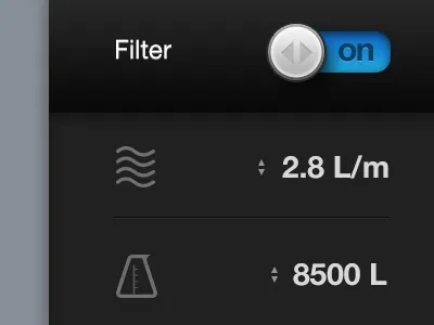 Filter blue dropdown ios ipad toggle