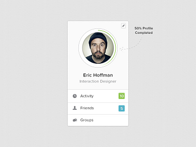 Profile Sidebar activity clean friends groups profile sidebar simple ui user ux