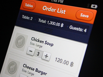 Restaurant Management App add app buttons eat food ios iphone menu order restaurant ui