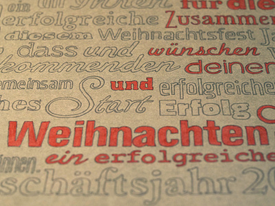 Highlights card christmas fonts highlight lettering paper pen print red type typography
