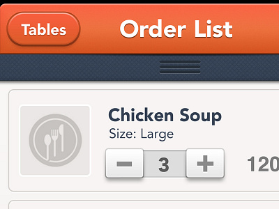 Restaurant App (Close Up) app buttons ios iphone restaurant ui