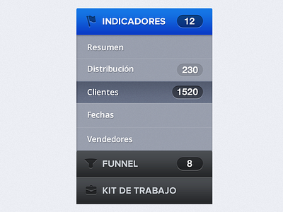 Sidebar Menu · DS Web App app blue clean digital ds gray menu sales sidebar ui web