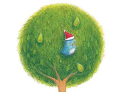 A Partridge in a Pear Tree bird christmas illustration partridge tree