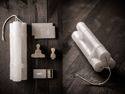 TROPE Candles: TNT branding candles handmade crafting identity packaging development product concept tnt