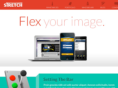 Stretch Website homepage lato minimal portfolio site stretch website