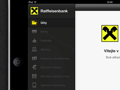 Raiffeisenbank ipad bank ipad menu