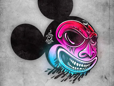 Harlequin Mickey cuke digital harlequin hrlqn illustration illustrator mickey mouse micky mouse mike friedrich