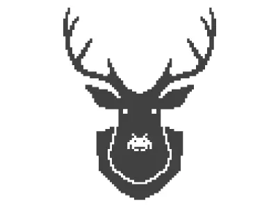 Big Game Hunting 8 bit deer head hunting mount space invaders video game