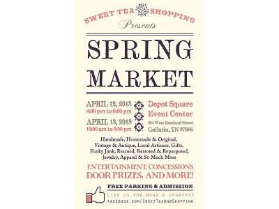 Spring Market Poster 2013 antique event font green illustrator market nashville photoshop pink poster spring tennessee type typography vintage yellow