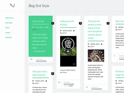 Secret template I'm working on blog clean design green grid lean responsive web design white