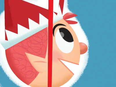 Elf blue christmas elf illustration red
