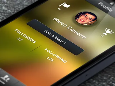 Profile page awards follow following iphone profile