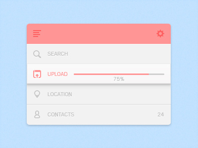 Menu Rebound clean ui widget