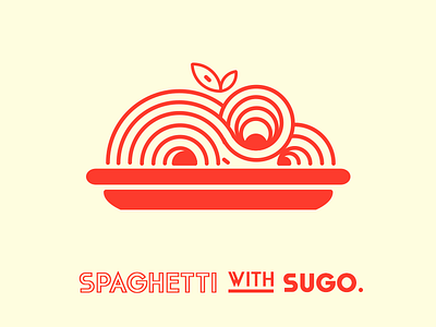 Spaghetti with tomato sauce basil basilico devskip giorgio giorgio pia icon illustration pasta red sauce spaghetti sugo tomato