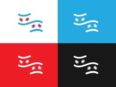 Refined Chicago Flag Icon chicago city flag icon iconography illinois sears tower small state