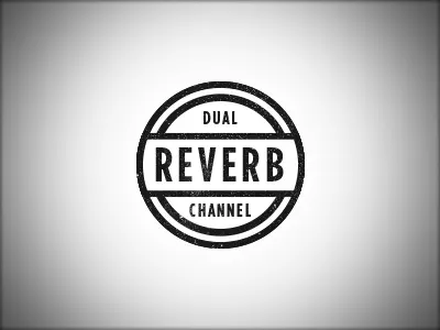 Dual Channel Reverb amplifier badge design emblem music reverb vintage