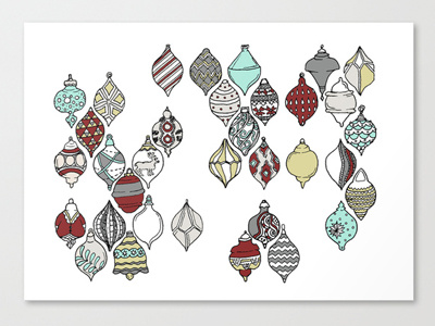 Ornamental Holiday Card christmas holiday illustration ornament winter