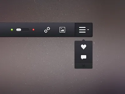 Quick Menu drop down glow icons interface led menu mikebusby slider toolbar ui user interface
