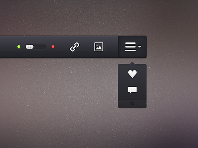 Quick Menu drop down glow icons interface led menu mikebusby slider toolbar ui user interface