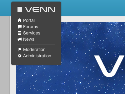 Vennu glyphicons menu web