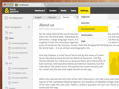 Form&System – new navigation style cms formandsystem menu navigation