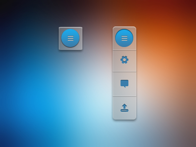 Quick Menu Rebound bar blue blurred button design icon interface link links menu nav navigation photoshop thin ui ux