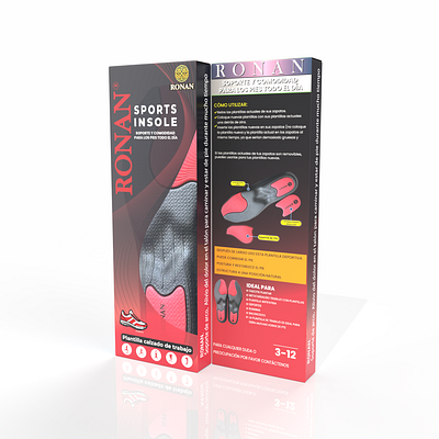 Sporte Insole Box Dieline Packaging Design 3d box design graphic design illustration logo packing