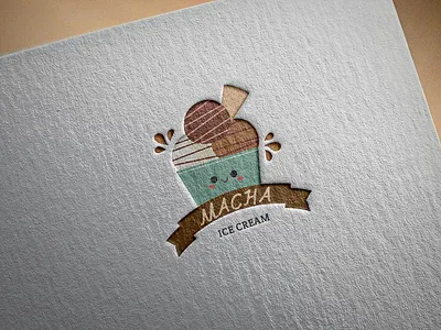 ICE CREAM MACHA - LOGO branding graphic design logo