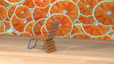 Orange Jell-O chair 3d graphic design interior