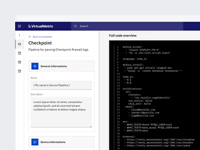 Pipeline, Logs Checkpoint - Virtualmetric - Exploration app data data enrichment log management log monitoring saas ux