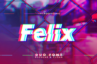 Felix Glitch Duo Font black bold clean clear creative december design display display font duo felix glitch duo font font january modern new new year project slant