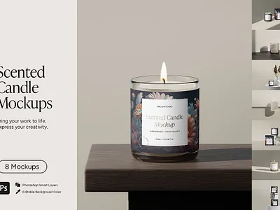 Glass Candle Mockup Bundle candle branding mockup candle jar candle label mockup candle mockup candle mockup bundle candle packaging candlelight emboss foil glass candle glass candle mockup glass candle mockup bundle glass jar mockup print effects scented candle