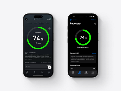 Redesigned WHOOP's iOS app to align with HIG clean graphic design minimalist ui webdesign