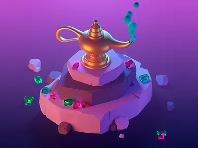 3D Magic Lamp Treasure Chest ✨ 3d 3d design 3d genie 3d magic lamp 3d modeling 3d rendering 3d wish granted animation creative creative visuals design digital art enchantment fantasy futuristic design magic magic hour make a wish modern wonderland