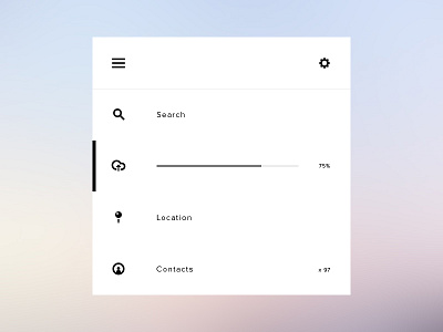 Menu Rebound flat menu minimal rebound ui ui design widget