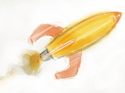 Screen Shot 2012 12 25 At 8.19.57 Pm ipad launch paper rocket space ship watercolor