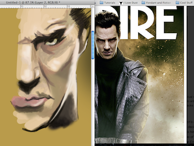 Digital painting practise tk1 benedict cumberbatch digital painting photoshop star trek villain