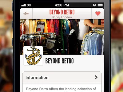 Shop Page bar custom details page profile title vintage
