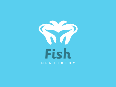 "Fish" Dentistry brand dentist dentistry doctor fish logo negative space sea smile splash teeth tooth water wave