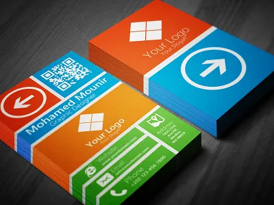 Dribble business card code colorful creative elegant google horizontal metro modern multipurpose neat professional qr style vertical windows