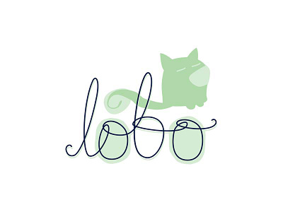 Lobo Logo - Option A cat design hand lettering illustration logo wolf