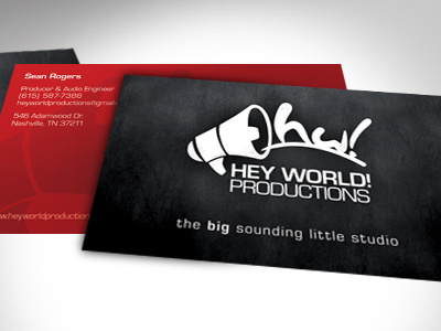 Hey World! audio branding business card