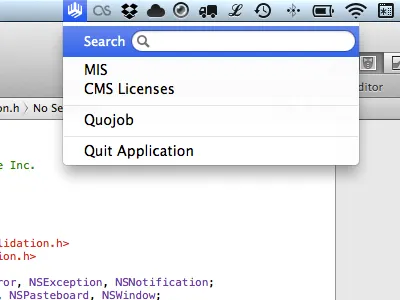 Menu bar app app application bar code menu obj objc objective c xcode