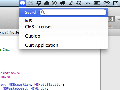Menu bar app app application bar code menu obj objc objective c xcode
