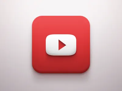 YouTube iOS Icon dark google gray icon ios ipad iphone light red ui white youtube