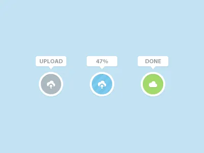 Upload Button (and Live Demo) blue cloud css green grey ui upload