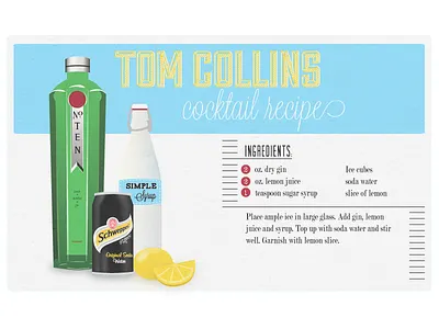 Tom Collins Recipe cocktails illustration