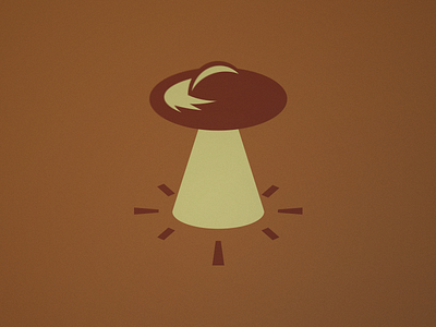 UFO Logo branding identity logo orange brown retro saucer tan ufo